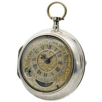 English decorative pocket watch with mock pendulum Circa 1710