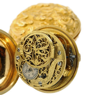 Dutch decorative watch with repoussé decoration Circa 1759