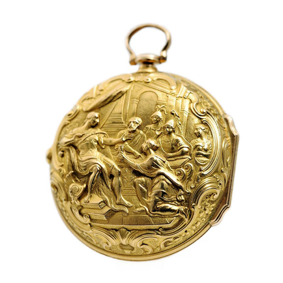 English verge pocket watch with repoussé decoration Circa 1765 English verge pocket watch with repoussé decoration Circa 1765