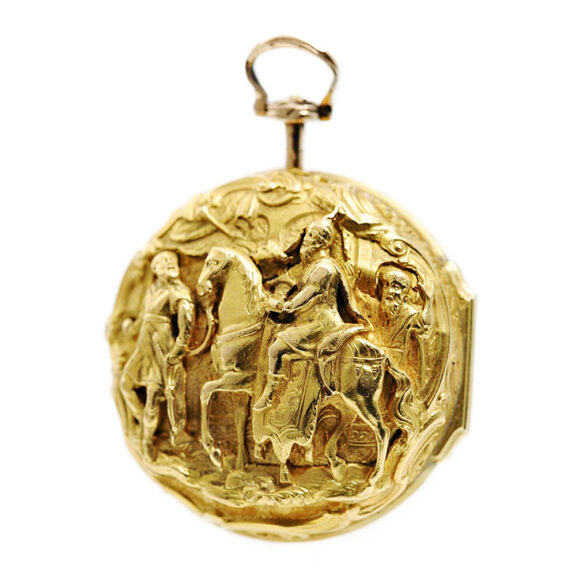 English verge pocket watch with repoussé decoration Circa 1770 English verge pocket watch with repoussé decoration Circa 1770