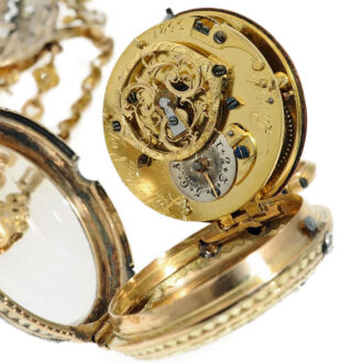 French gold verge with corresponding chatelaine Circa 1750