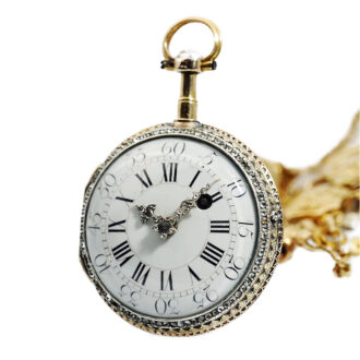 French gold verge with corresponding chatelaine Circa 1750