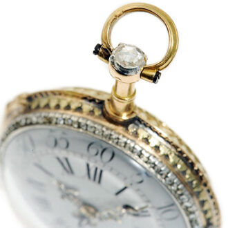 French gold verge with corresponding chatelaine Circa 1750
