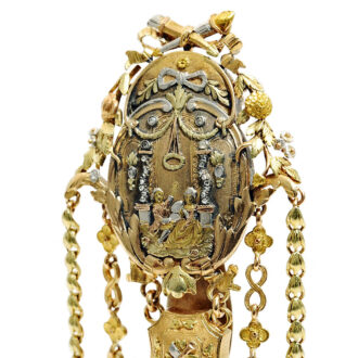 French gold verge with corresponding chatelaine Circa 1750