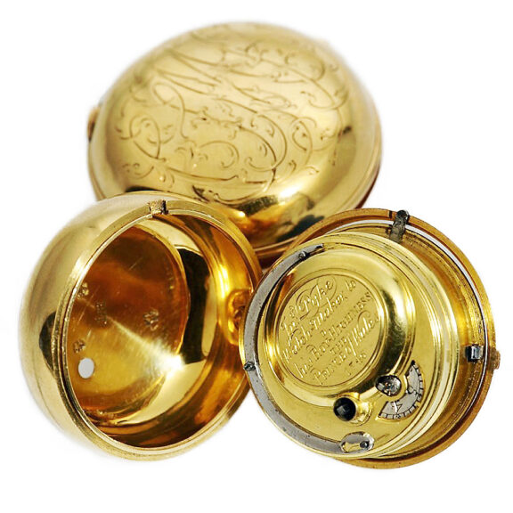 English verge pocket watch with early centre seconds Circa 1751 English verge pocket watch with early centre seconds Circa 1751