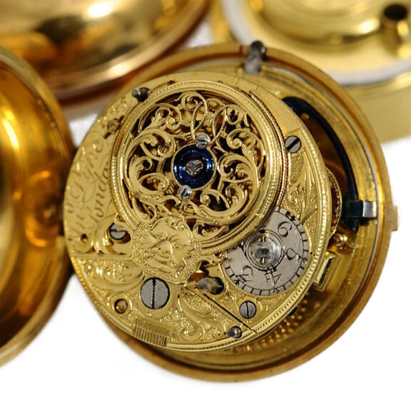 English verge pocket watch with early centre seconds Circa 1751 English verge pocket watch with early centre seconds Circa 1751