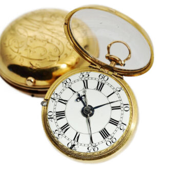 English verge pocket watch with early centre seconds Circa 1751