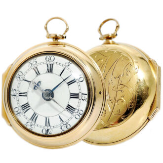 English verge pocket watch with early centre seconds Circa 1751