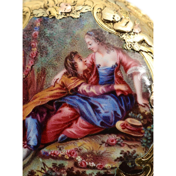 Decorative English gold enamel verge pocket watch Circa 1770 Decorative English gold enamel verge pocket watch Circa 1770