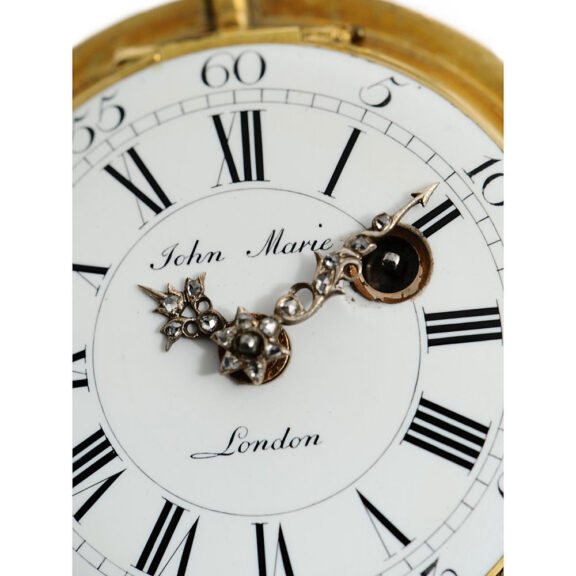 Decorative English gold enamel verge pocket watch Circa 1770 Decorative English gold enamel verge pocket watch Circa 1770