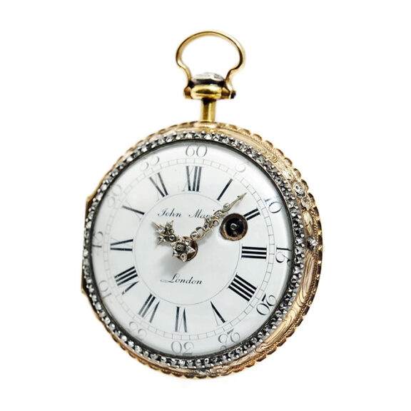 Decorative English gold enamel verge pocket watch Circa 1770 Decorative English gold enamel verge pocket watch Circa 1770