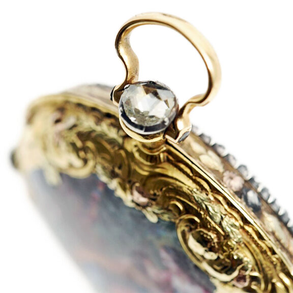Decorative English gold enamel verge pocket watch Circa 1770 Decorative English gold enamel verge pocket watch Circa 1770