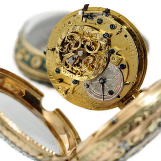 French pair cased quarter repeating verge pocket watch Circa 1800
