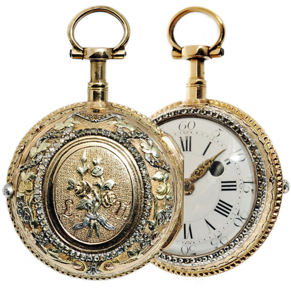 French pair cased quarter repeating verge pocket watch Circa 1800
