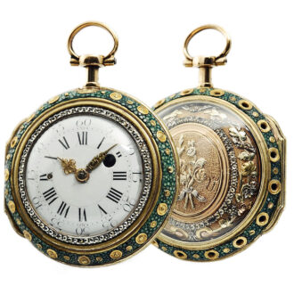 French pair cased quarter repeating verge pocket watch Circa 1800