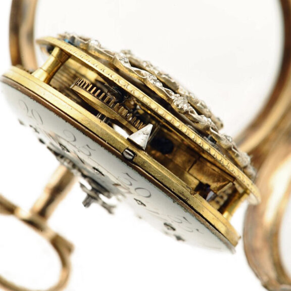 Exquisite French gold skeletonized verge pocket watch Circa 1760 Exquisite French gold skeletonized verge pocket watch Circa 1760