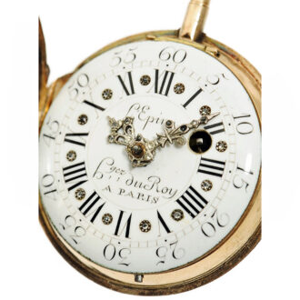 Exquisite French gold skeletonized verge pocket watch Circa 1760
