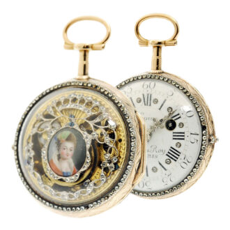 Exquisite French gold skeletonized verge pocket watch Circa 1760