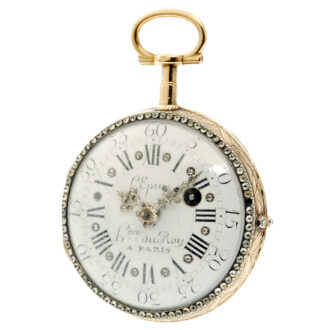 Exquisite French gold skeletonized verge pocket watch Circa 1760