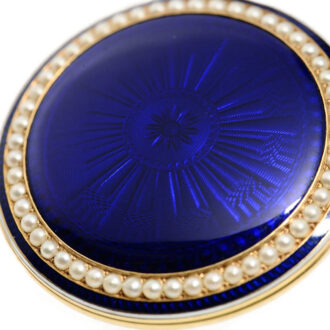 English gold, enamel and pearl set pair cased watch Circa 1810