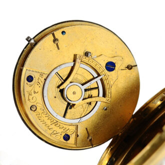 English gold, enamel and pearl set pair cased watch Circa 1810