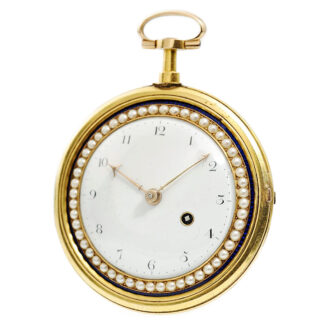 English gold, enamel and pearl set pair cased watch Circa 1810