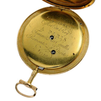 Decorative French gold enamel virgule pocket watch Circa 1788