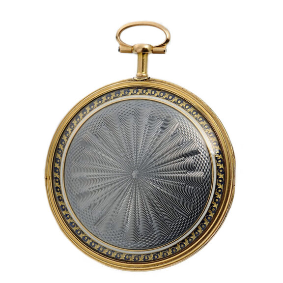 Decorative French gold enamel virgule pocket watch Circa 1788 Decorative French gold enamel virgule pocket watch Circa 1788