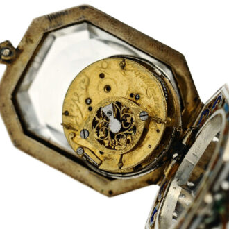 Austrian silver octagonal rock crystal pendant watch Circa 1870