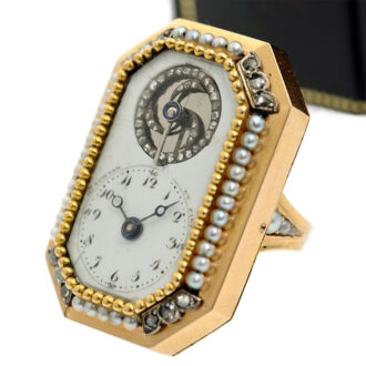 Swiss quarter repeating octagonal-shaped ring watch Circa 1800
