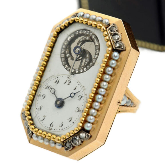 Swiss quarter repeating octagonal-shaped ring watch Circa 1800 Swiss quarter repeating octagonal-shaped ring watch Circa 1800