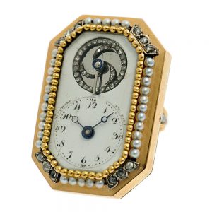 Swiss quarter repeating octagonal shaped ring watch Circa 1800