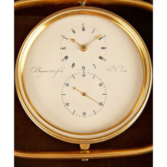 Swiss marine chronometer watch in mahogany box Circa 1828 Swiss marine chronometer watch in mahogany box Circa 1828