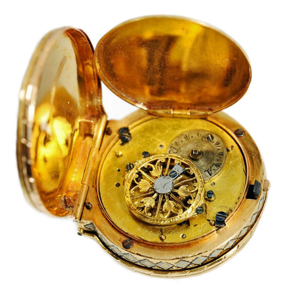 Rare Swiss gold and enamel padlock-form fob watch Circa 1800 Rare Swiss gold and enamel padlock-form fob watch Circa 1800