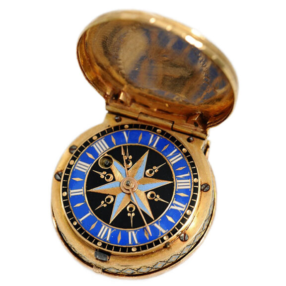 Rare Swiss gold and enamel padlock-form fob watch Circa 1800 Rare Swiss gold and enamel padlock-form fob watch Circa 1800