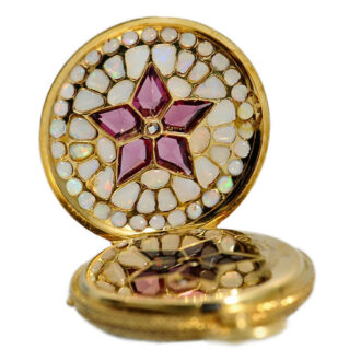 Swiss precious pendant watch studded with gemstones Circa 1880