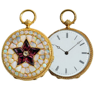 Swiss precious pendant watch studded with gemstones Circa 1880