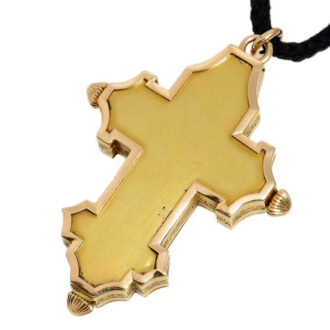 Swiss gold enamel cross form pendant watch Circa 1890 Swiss gold enamel cross form pendant watch Circa 1890