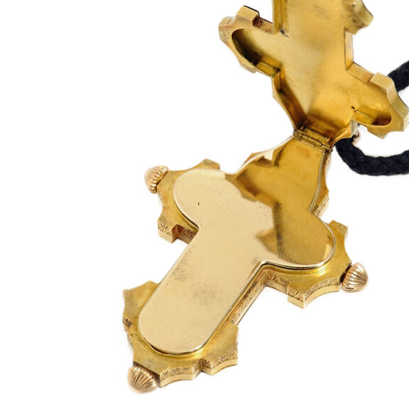 Swiss gold enamel cross form pendant watch Circa 1890 Swiss gold enamel cross form pendant watch Circa 1890