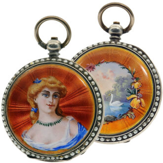 Swiss silver enamel watch for the Chinese market Circa 1895