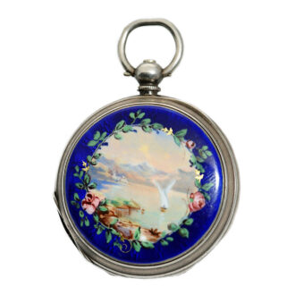 Swiss silver enamel watch for the Chinese market Circa 1895