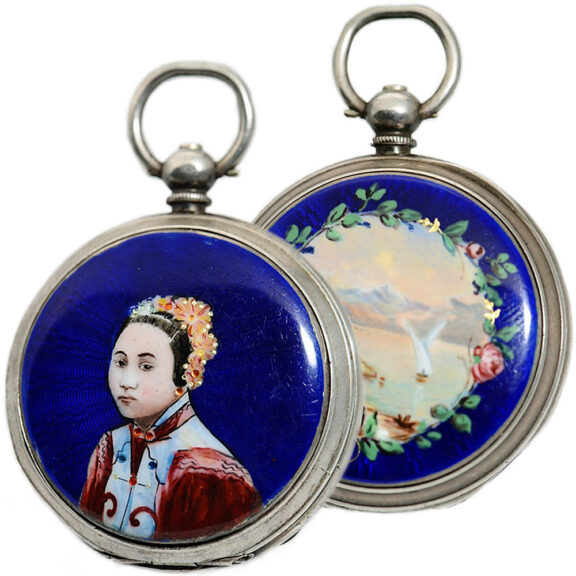 Swiss silver enamel watch for the Chinese market Circa 1895