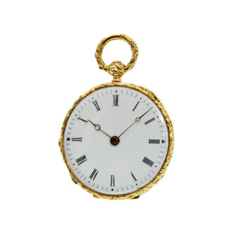 Swiss thin gold enamel pocket watch set in a bracelet Circa 1820
