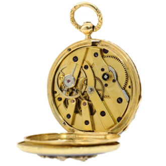 Swiss/French miniature gold enamel pendant watch Circa 1820