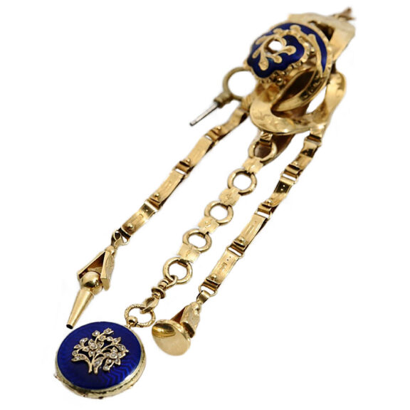 Swiss/French miniature gold enamel pendant watch Circa 1820