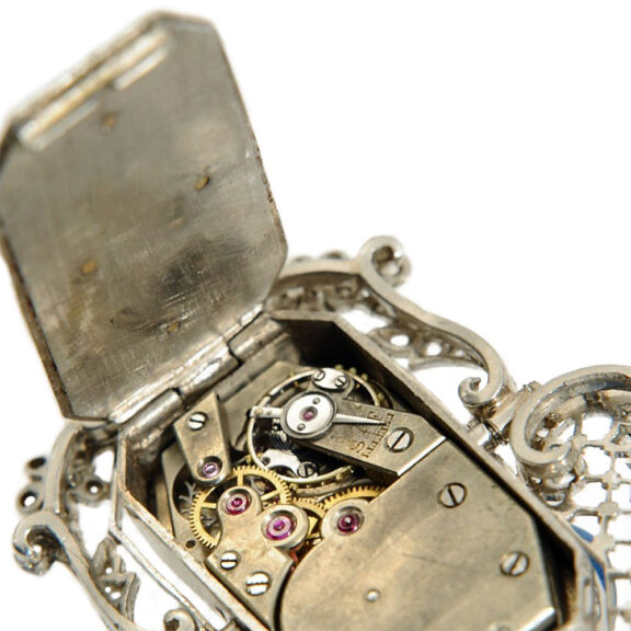 French diamond set pendant with medallion and watch Circa 1910 French diamond set pendant with medallion and watch Circa 1910