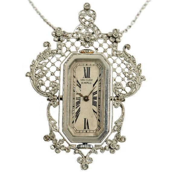 French diamond set pendant with medallion and watch Circa 1910 French diamond set pendant with medallion and watch Circa 1910