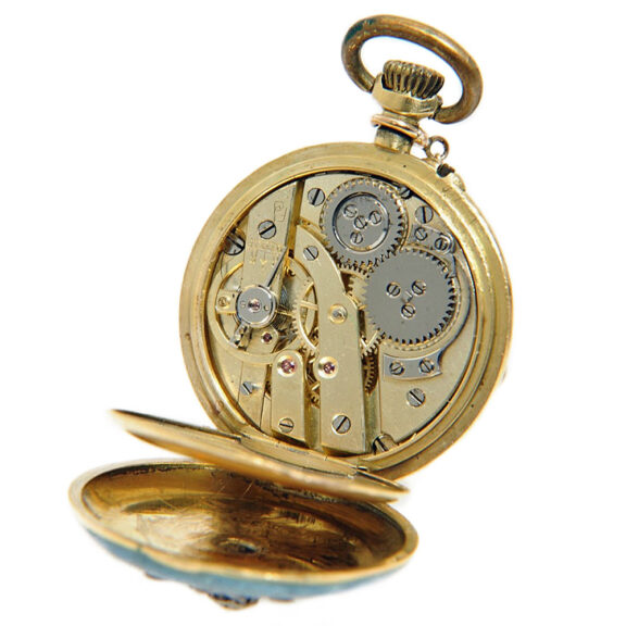 French elegant diamond set-enamel pendant watch Circa 1910 French elegant diamond set-enamel pendant watch Circa 1910