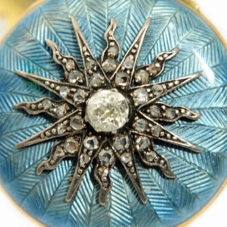 French elegant diamond set-enamel pendant watch Circa 1910