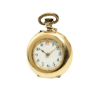 French elegant diamond set-enamel pendant watch Circa 1910